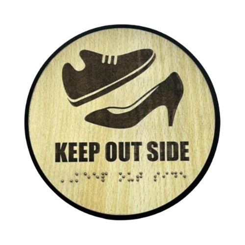 Keep Out Side MDF Braille Sign | Self Adhesive | SIGNXPRESS INDIA
