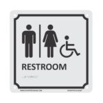 Restroom Braille Signage | Stainless Steel | Thickness: 0.5 mm | Used for Schools, hospitals, banks, and public spaces | SIGNXPRESS INDIA
