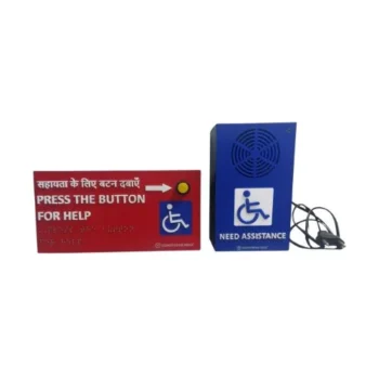 Cordless Emergency Alarm Panic Button Acrylic With SS Braille Text | SIGNXPRESS INDIA